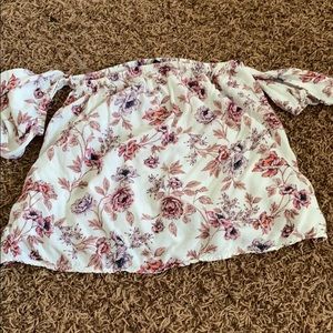 off the shoulder floral top